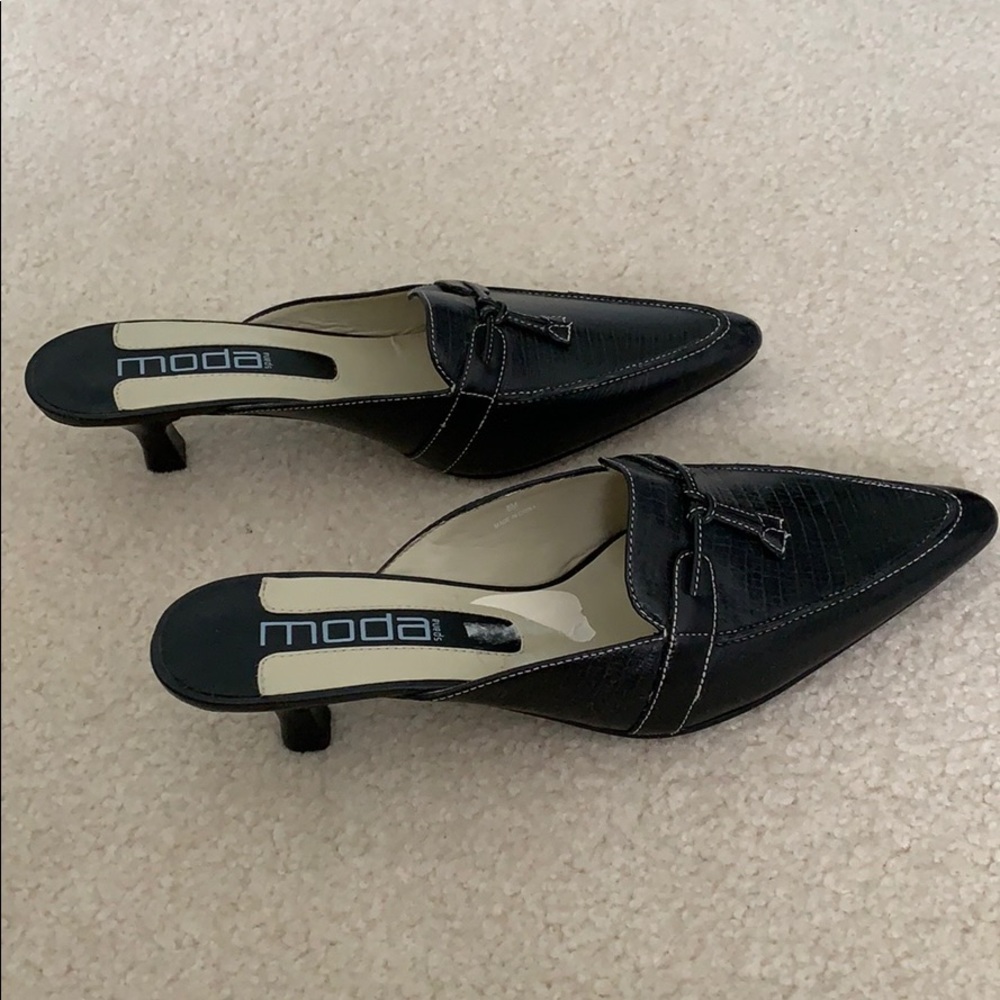 Moda Spana Slip on Black Heels - Picture 5 of 8